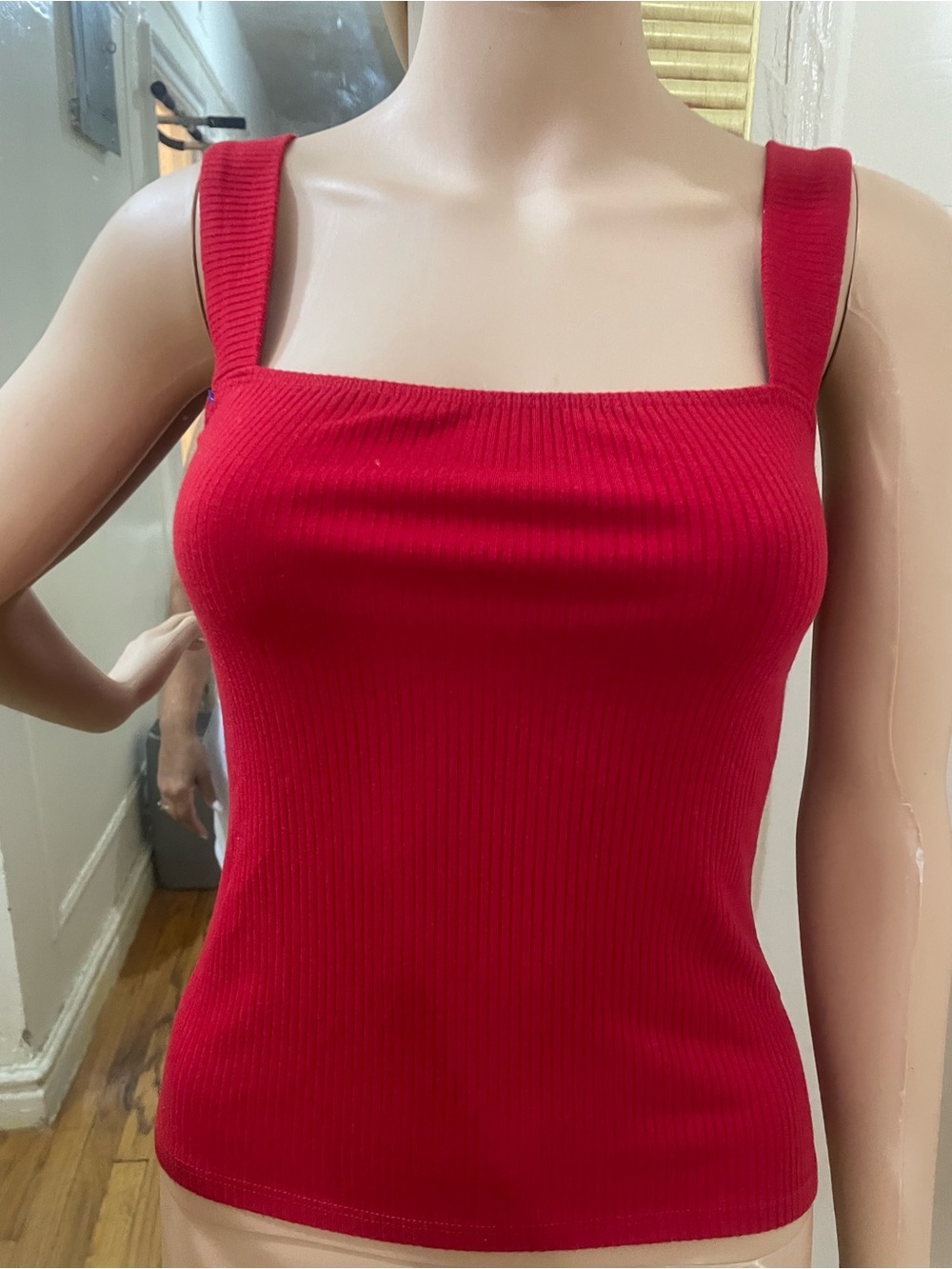 Reformation Red Ribbed Square-Neck Tank - Picture 8 of 9